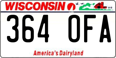 WI license plate 364OFA