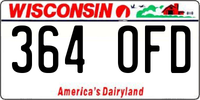 WI license plate 364OFD