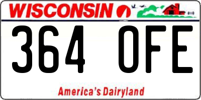 WI license plate 364OFE