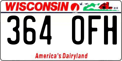 WI license plate 364OFH