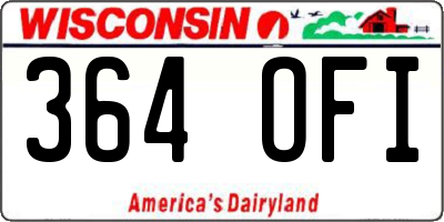 WI license plate 364OFI
