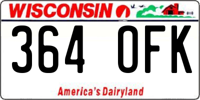 WI license plate 364OFK