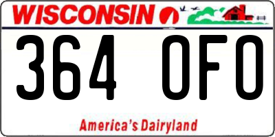 WI license plate 364OFO