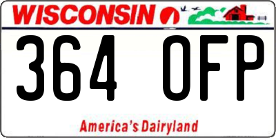 WI license plate 364OFP