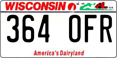 WI license plate 364OFR