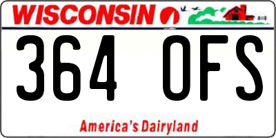 WI license plate 364OFS