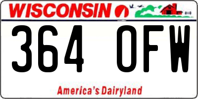 WI license plate 364OFW