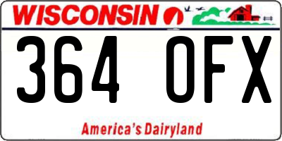 WI license plate 364OFX