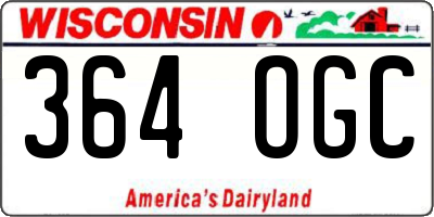 WI license plate 364OGC
