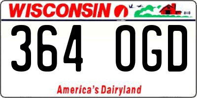 WI license plate 364OGD