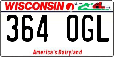 WI license plate 364OGL