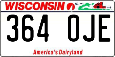WI license plate 364OJE