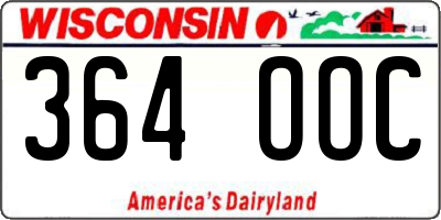 WI license plate 364OOC