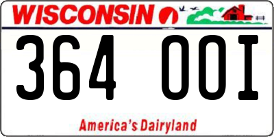 WI license plate 364OOI