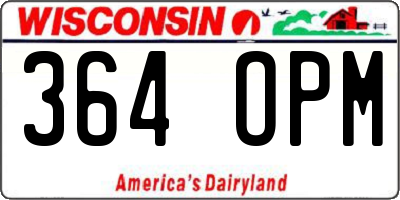 WI license plate 364OPM