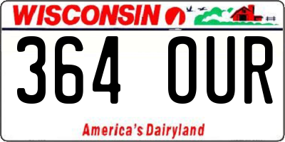 WI license plate 364OUR