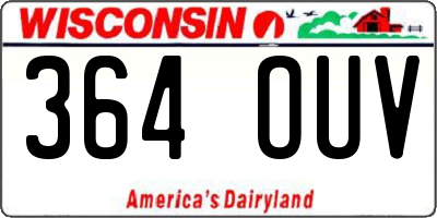 WI license plate 364OUV