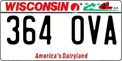 WI license plate 364OVA