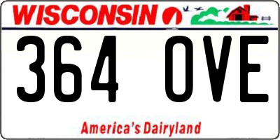 WI license plate 364OVE