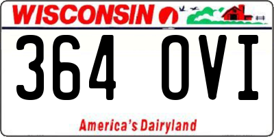 WI license plate 364OVI