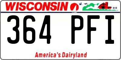 WI license plate 364PFI