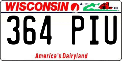 WI license plate 364PIU