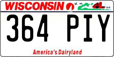 WI license plate 364PIY