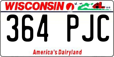 WI license plate 364PJC
