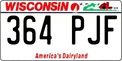 WI license plate 364PJF