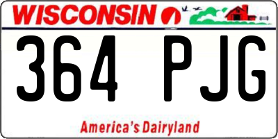 WI license plate 364PJG