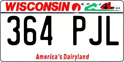 WI license plate 364PJL