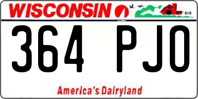 WI license plate 364PJO