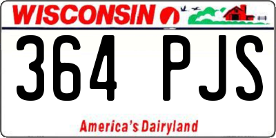 WI license plate 364PJS