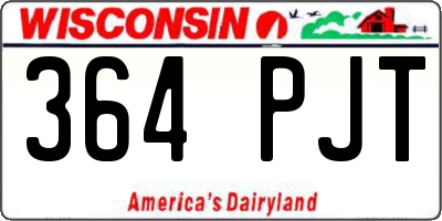 WI license plate 364PJT