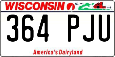 WI license plate 364PJU