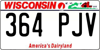 WI license plate 364PJV