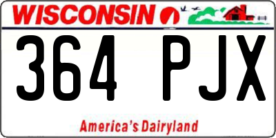 WI license plate 364PJX