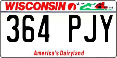 WI license plate 364PJY