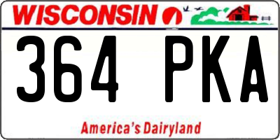 WI license plate 364PKA