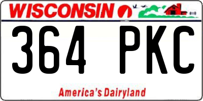 WI license plate 364PKC