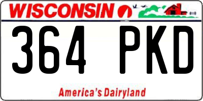 WI license plate 364PKD