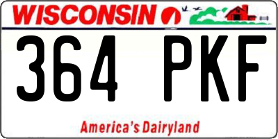 WI license plate 364PKF