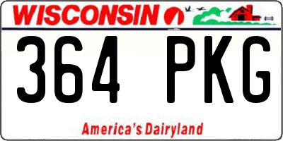 WI license plate 364PKG