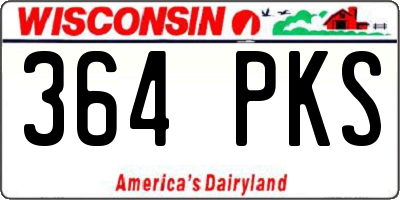 WI license plate 364PKS