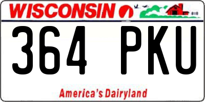 WI license plate 364PKU