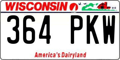 WI license plate 364PKW