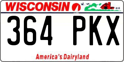 WI license plate 364PKX