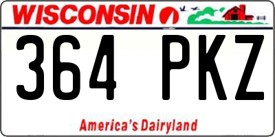 WI license plate 364PKZ