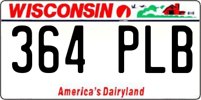 WI license plate 364PLB