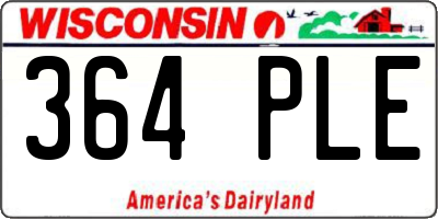 WI license plate 364PLE